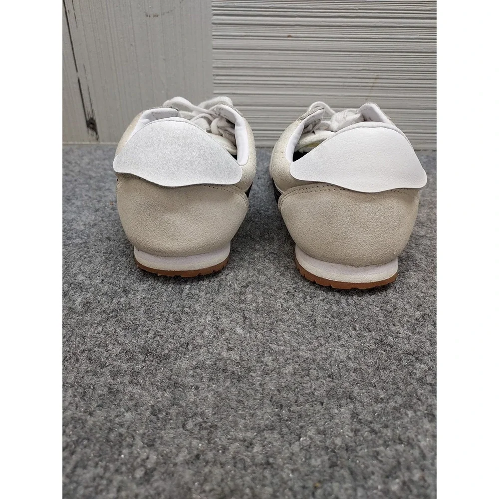 Vans Men Athletic Sneakers 8.5 Cream White Lace Up Round Toe Comfort Logo Active